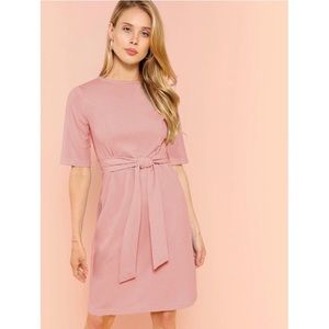 SHEIN | Zip Back Self Belted Dress